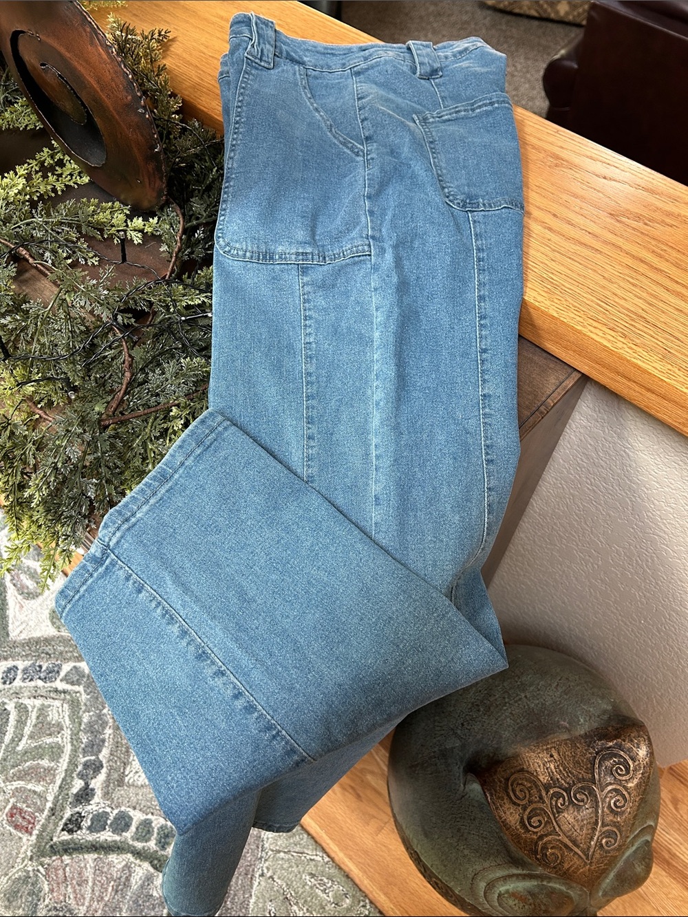HME Makeover Essentials Light Blue Wide Leg Jeans medium or 6 NEW - Picture 4 of 11